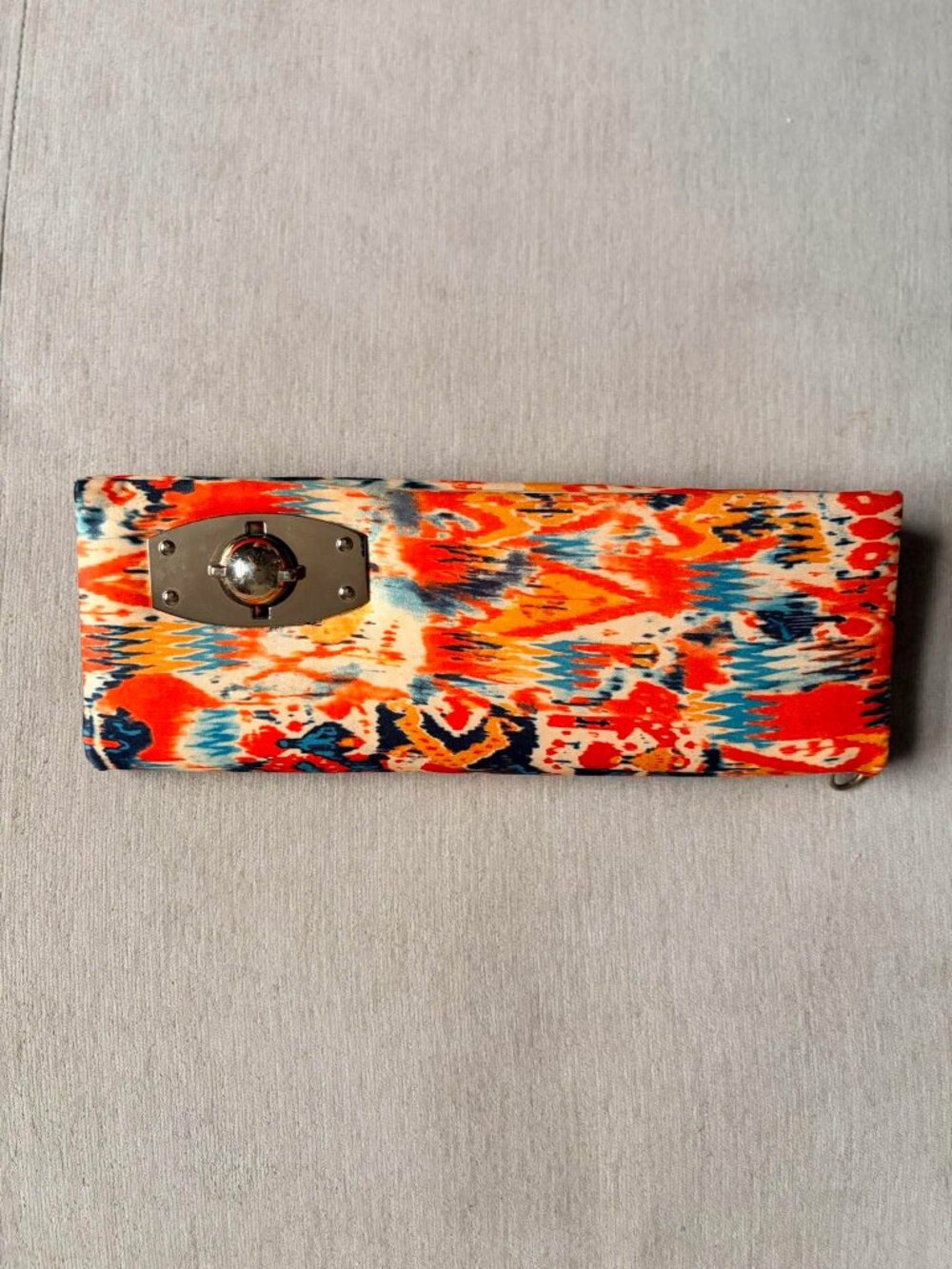 Jessica McClintock Colorful Ikat Print Clutch Evening Bag w/ Chain Strap